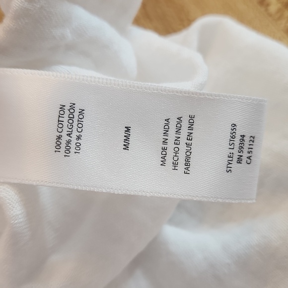 Beachlunchlounge Gauze Melody Collar Top White, size M - Picture 7 of 8